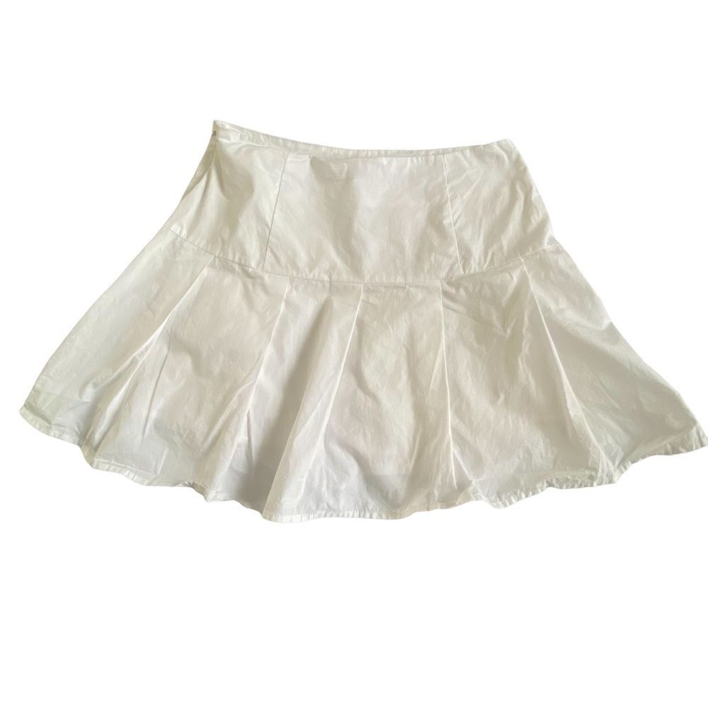 White Cotton Mini Skirt